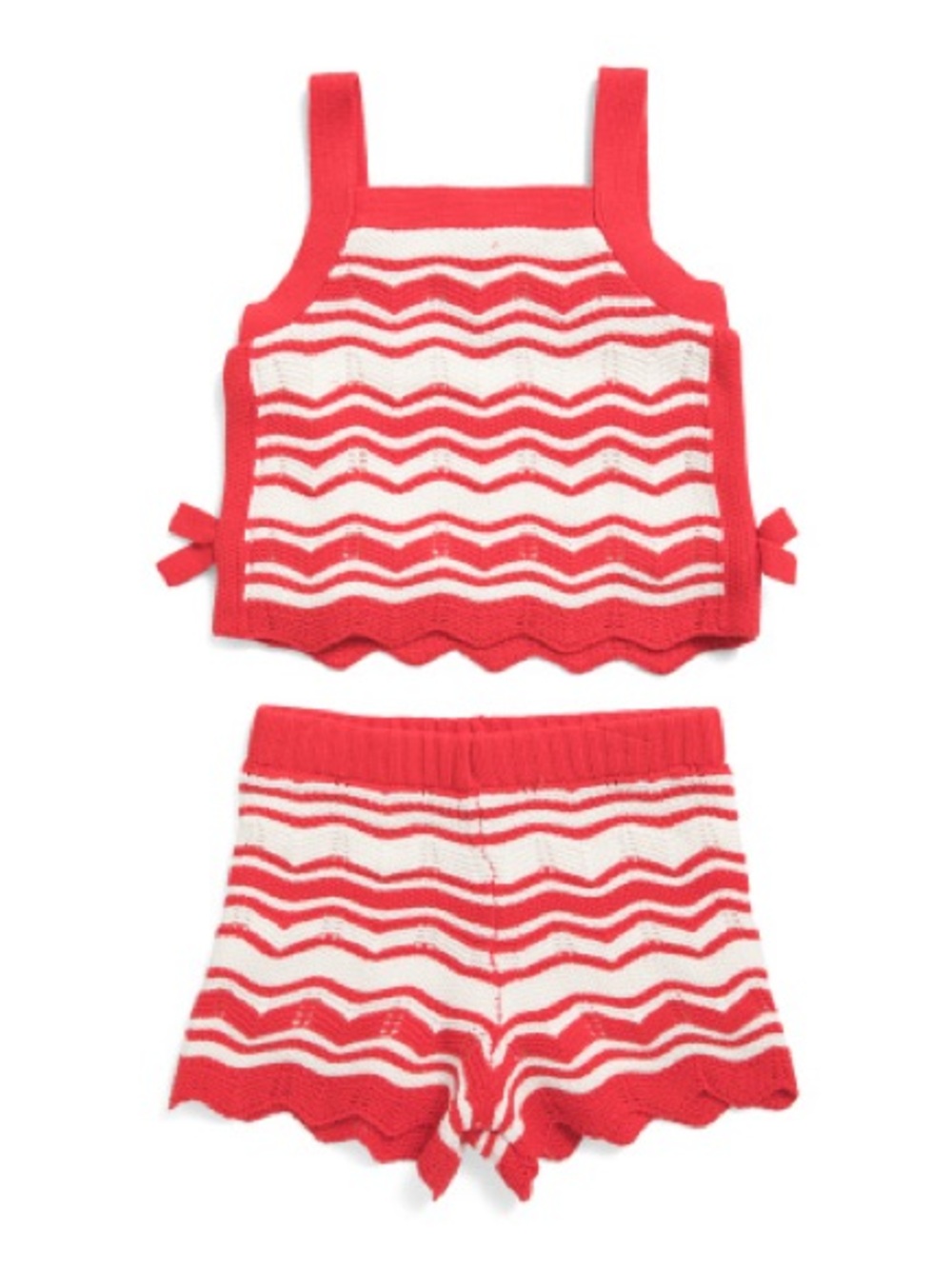 Cynthia Rowley Red & White Knit Tank and Shorts Set